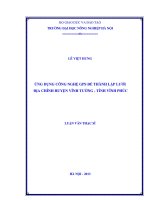 Ứng dụng công nghệ GPS để thành lập lưới địa chính huyện vĩnh tường, tỉnh vĩnh phúc