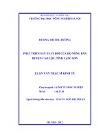 Phát triẻn sản xuất hồi của hộ nông dân huyện cao lộc, tỉnh lạng sơn