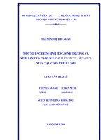 MỘT số đặc điểm SINH học, SINH TRƯỞNG và SINH sản của gà RỪNG (GALLUS GALLUS, LINNAEUS) NUÔI tại vườn THÚ hà nội