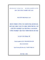 Hoàn thiện công tác kiểm tra đánh giá kết quả học tập của học sinh trung cấp chuyên nghiệp tại trường cao đẳng công nghiệp   dệt may thời trang hà nội