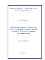 Ảnh hưởng của mật độ và lượng kali bón tới sinh trưởng, năng suất, chất lượng cây húng chanh ấn độ (coleus forskohlii) tại thanh trì   hà nội