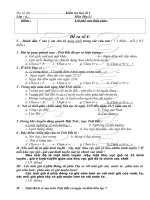 Đề và đap an  kiêm tra học kì I  Địa Lí 6