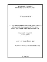 Cấu trúc và tính chính quy của nghiệm toàn cục của bài toán cauchy cho phương trình hamilton   jacobi với dữ kiện ban đầu lồi