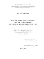 Phương pháp hàm lyapunov giải bài toán ổn định hệ phương trình vi phân có thể