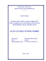 Đánh giá thực trạng và đề xuất biện pháp nâng cao hiệu quả của bãi chôn lấp rác đa mai thành phố bắc giang, tỉnh bắc giang