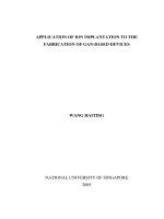 Application of ion implantation to the fabrication of GAN based devices