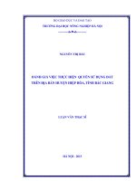 Đánh giá việc thực hiện quyền sử dụng đất trên địa bàn huyện hiệp hoà, tỉnh bắc giang