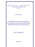 giải pháp huy động và sử dụng nguồn lực tài chính trong xây dựng nông thôn mới trên địa bàn huyện nông cống   tỉnh thanh hóa