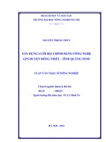 Xây dựng lưới địa chính bằng công nghệ GIS huyện đông triều, tỉnh quảng ninh