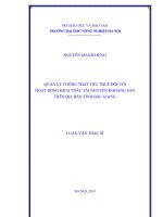 Quản lý chống thất thu thuế đối với hoạt động khai thác tài nguyên khoáng sản trên địa bàn tỉnh bắc giang