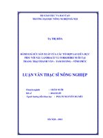 Đánh giá sức sản xuất của các tổ hợp lai giữa đực PIDU với nái landrace và yorkshire nuôi tại trang trại thanh vân tam dương vĩnh phúc