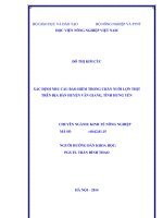 xác định nhu cầu bảo hiểm trong chăn nuôi lợn thịt trên địa bàn huyện văn giang, tỉnh hưng yên