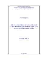 Điều tra một số bệnh do nấm hại hành lá và biện pháp phòng trừ bệnh tại xã bắc lũng , huyện lục nam , tỉnh bắc giang
