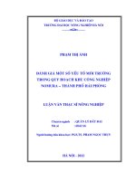 Đánh giá một số yếu tố môi trường trong quy hoạch khu công nghiệp nomura, thành phố hải phòng