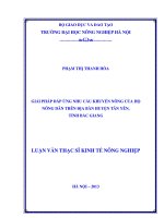 Giải pháp đáp ứng nhu cầu về khuyến nông của hộ nông dân trên địa bàn huyện tân yên, tỉnh bắc giang