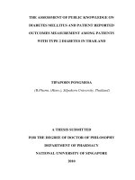 The assessment of public knowledge on diabetes mellitus and patient reported outcomes measurement among patients with type 2 diabetes in thailand 