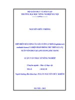 Diễn biến số lượng của sâu cuốn lá nhỏ (cnaphalocrocis medinalis guenee) và biện pháp phòng trừ trên lúa vụ xuân năm 2012 tại lạng giang, bắc giang