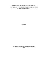 Production planning and inventory control of two product recovery system in reverse logistics 