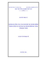 đánh giá công tác cải cách thủ tục hành chính trong lĩnh vực đất đai tại thành phố bắc ninh, tỉnh bắc ninh
