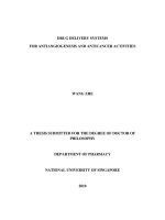 Drug delivery systems for antiangiogenesis and anticancer activities 