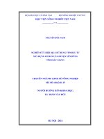 nghiên cứu hiệu quả sử dụng vốn đầu tư xây dựng cơ bản của huyện yên dũng tỉnh bắc giang