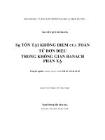 Luận văn sự tồn tại không điểm của toán tử đơn điệu trong không gian banach phản xạ