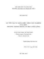 Sự tồn tại và dáng điệu tiệm cận nghiệm của một phương trình trong cơ học chất lỏng