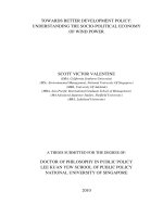 Towards better development policy understanding the socio political economy of wind power 