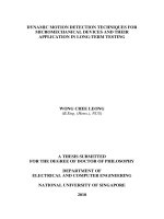 Dynamic motion detection techniques for micromechanical devices and their application in long term testing 
