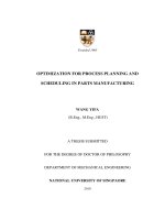 Optimization for process planning and scheduling in parts manufacturing 