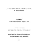 Dynamic mechanical and failure properties of solder joints 