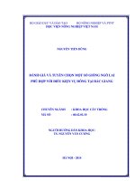 đánh giá và tuyển chọn một số giống ngô lai phù hợp với điều kiện vụ đông tại bắc giang