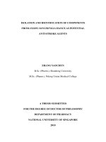 Isolation and identification of components from ixeris sonchifolia hance as potential anti stroke agents 