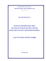 Đánh giá tình hình thực hiện quy hoạch sử dụng đất đến năm 2010 huyện thuỷ nguyên, thành phố hải phòng