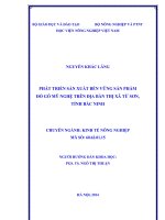 PHÁT TRIỂN sản XUẤT bền VỮNG sản PHẨM đồ gỗ mỹ NGHỆ TRÊN ðịa bàn THỊ xã từ sơn, TỈNH bắc NINH