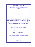 Năng suất sinh sản, sinh trưởng của các tổ hợp lợn lai giữa nái f1 (landrace x yorkshire) phối với đực pidu (pietrain x duroc) và pietrain nuôi tại trang trại đức tốn lục ngạn bắc giang