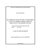 Quá trình xây dựng tổ chức và hoạt động của xứ ủy nam bộ và trung ương cục miền nam từ năm 1945 đến năm 1954