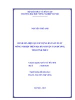 Đánh giá hiệu quả sử dụng đất sản xuất nông nghiệp trên địa bàn huyện tam dương, tỉnh vĩnh phúc