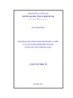 Giải pháp tăng cường chấp hành nghĩa vụ thuế của các doanh nghiệp trên địa bàn huyện việt yên, tỉnh bắc giang