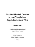 Optical and electronic properties of inkjet printed polymer organic semiconductor films 