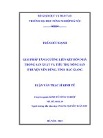 Giải pháp tăng cường liên kết bốn nhà trong sản xuất và tiêu thụ nông sản ở huyện yên dũng, tỉnh bắc giang