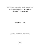 A comparative analysis of the differential economic performance between the philippines and thailand