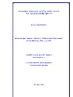 đánh giá hiện trạng và đề xuất sử dụng đất nông nghiệp huyện bình gia, tỉnh lạng sơn