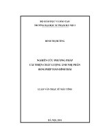 Nghiên cứu phương pháp cải thiện chất lượng ảnh nhị phân bằng phép toán hình thái (LV01401)