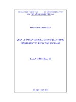 QUẢN lý tài sản CÔNG tại các cơ QUAN THUỘC UBND HUYỆN yên DŨNG, TỈNH bắc GIANG