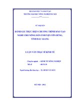 Đánh giá thực hiện chương trình đào tạo nghề cho nông dân ở huyện yên dũng, tỉnh bắc giang
