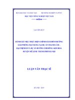 đánh giá việc thực hiện chính sách bồi thường giải phóng mặt bằng tại dự án thanh lâm – đại thịnh ii và dự án đường chi đông  kim hoa huyện mê linh thành phố hà nội
