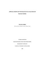 Application of wavelets to analysis of piano tones