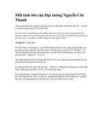 MỐI TÌNH LỚN CỦA ĐẠI TƯỚNG NGUYỄN CHÍ THANH