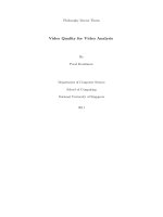 Video quality for video analysis 